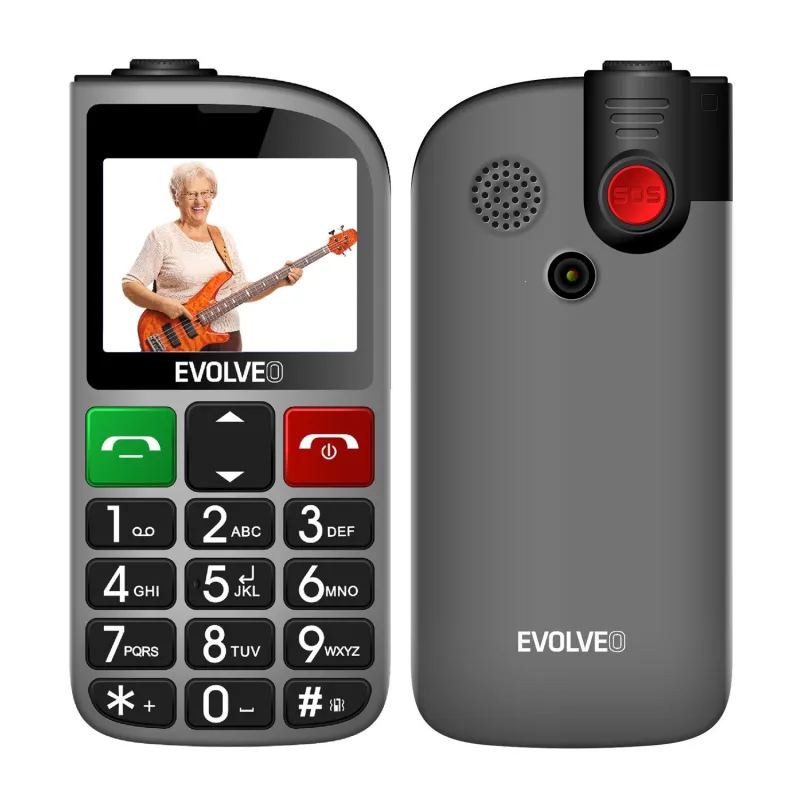 EVOLVEO EasyPhone FL, mobilní telefon pro seniory s nabíjecím stojánkem, černá EP-801-FLB