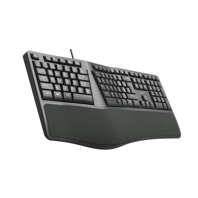 Klávesnice C-TECH KB-113E USB, ERGO, černá, CZ/SK KB-113E