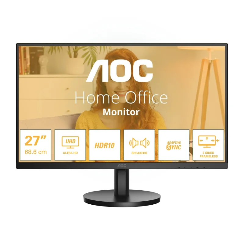 AOC AOC/U27B3A/27"/IPS/4K UHD/60Hz/4ms/Black/3R U27B3A