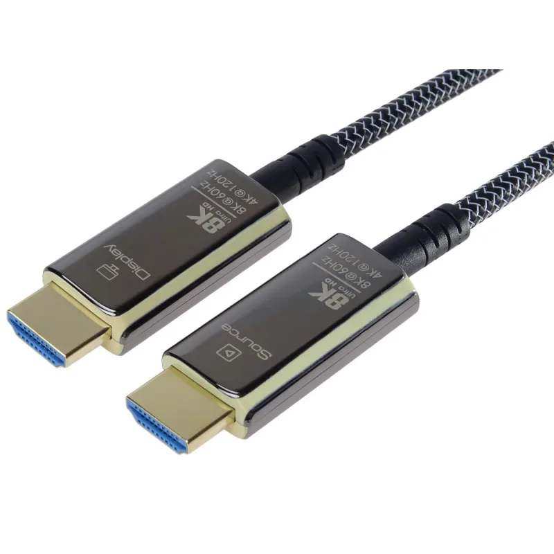 PremiumCord Ultra High Speed HDMI 2.1 optický fiber kabel 8K@60Hz,zlacené 50m kphdm21t50