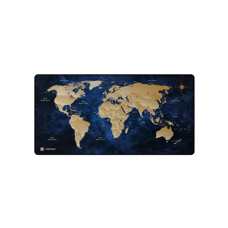 Maxi podložka pod myš Natec WORLD, 80x40cm, modrá NPO-2243