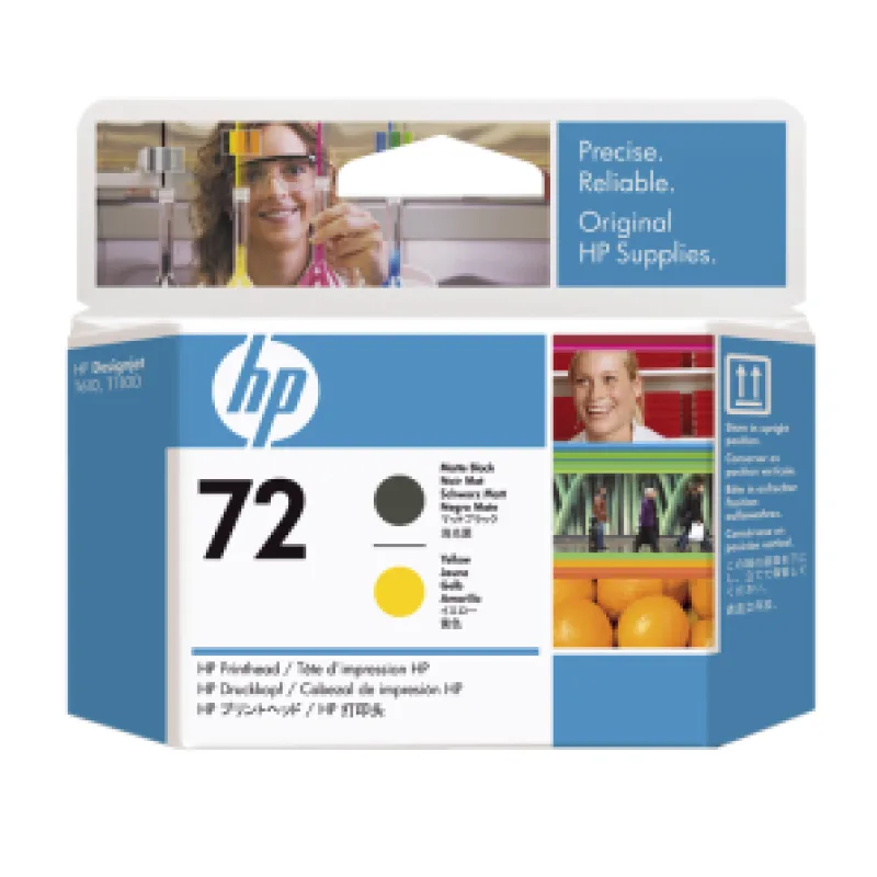 HP no 72 - matná černá a žlutá tisk. hlava, C9384A C9384A