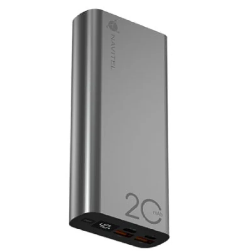 Powerbanka NAVITEL PWR20 AL stříbrná s kapacitou 20000 mAh 8594181744645