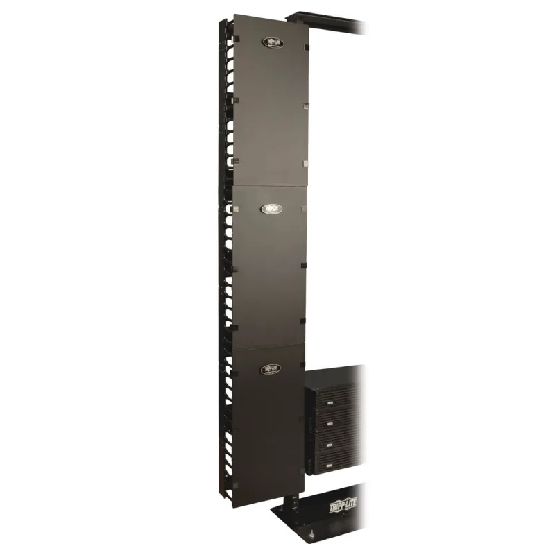 EATON Kabelový manažer vertikální SmartRack 12 (30.48cm), kabelový kanál s výřezy pro kabely a krytem SRCABLEVRT12