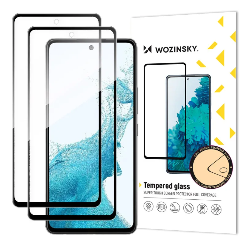 Wozinsky 2x sada super odolné tvrdené sklo s celoplošným lepidlom Celá obrazovka s rámovým puzdrom Samsung Galaxy A53 5G čierna