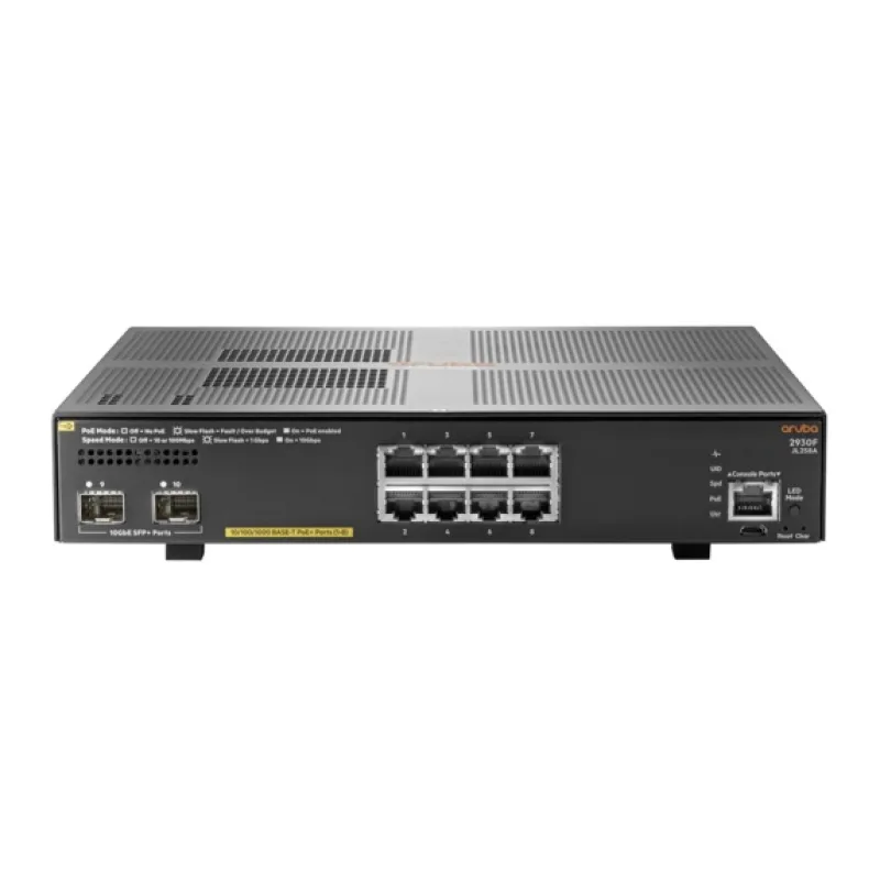 HP ENTERPRISE Aruba 2930F 8G PoE+ 2SFP+ Swch JL258A