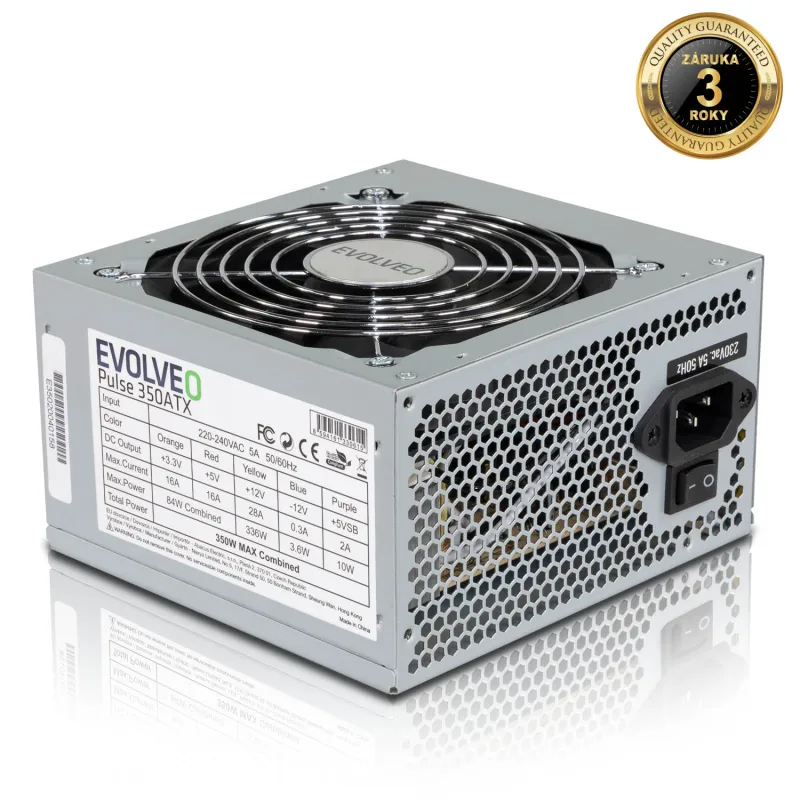 EVOLVEO Pulse 350,zdroj 350W,ATX,tichý,bulk,3YRW EP350PP12B