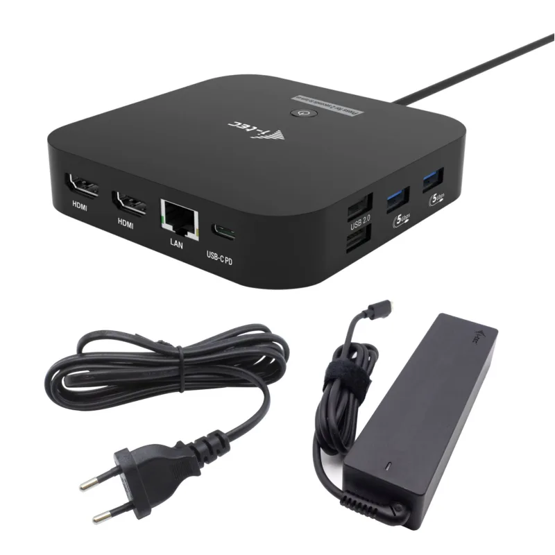 i-tec USB-C Dual HDMI Docking Station with Power Delivery 100W + i-tec Universal Charger 100W C31DUALHDMIDPD100