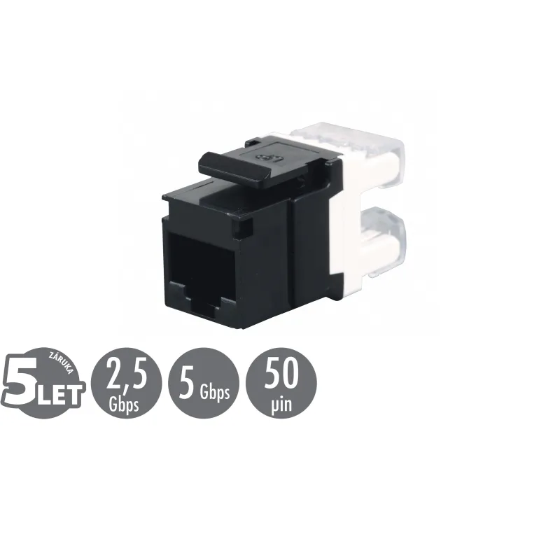 Zařezávací keystone Solarix CAT5E UTP RJ45 SXKJ-5E-UTP-BK 25286501
