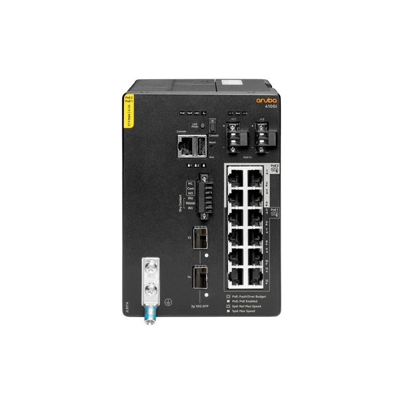 HP ENTERPRISE Aruba 4100i 12G CL4/6 POE 2SFP+ DIN Switch JL817A