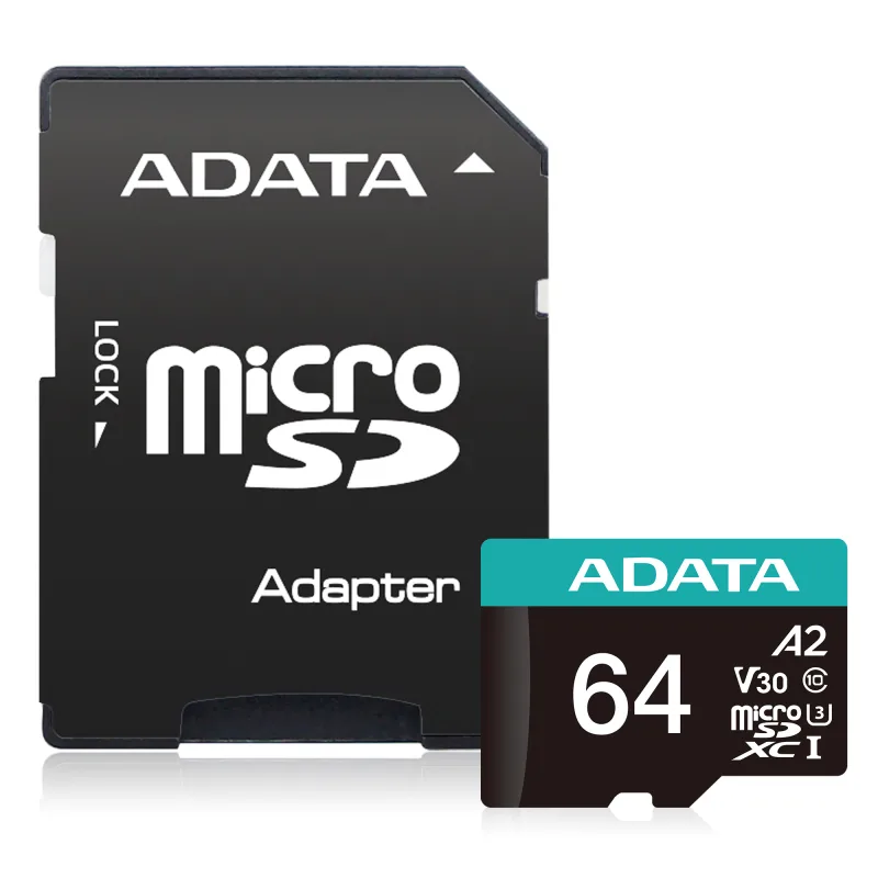 ADATA V30S/micro SDXC/64GB/UHS-I U3 / Class 10/+ Adaptér AUSDX64GUI3V30SA2-RA1