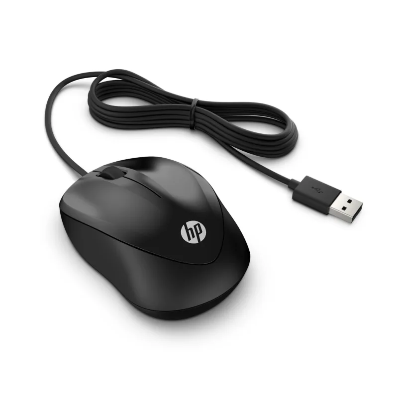 HP Wired 1000/Cestovní/Optická/1 200 DPI/Drátová USB/Černá 4QM14AA#ABB