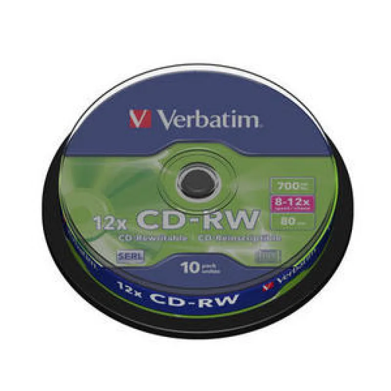 VERBATIM CD-RW 80min. 8-12x, 10 cake 43480