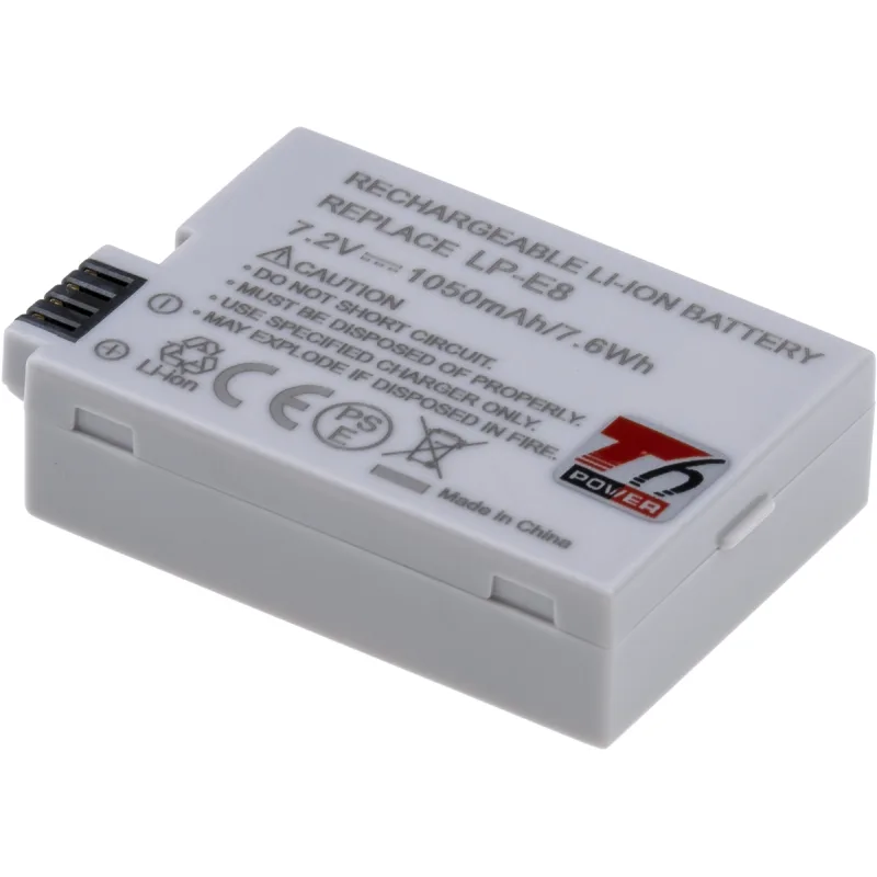Baterie T6 power Canon LP-E8, 1050mAh, 7,6Wh, šedá DCCA0016