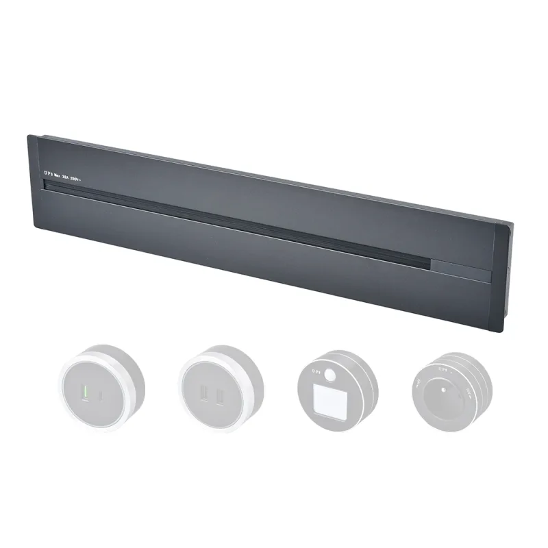 Zásuvková lišta - zápustná Viking LZ60G/230V,50Hz/60cm délka/šedá/až 7 modulů/IP20/hliník/zápustná VLZ60G