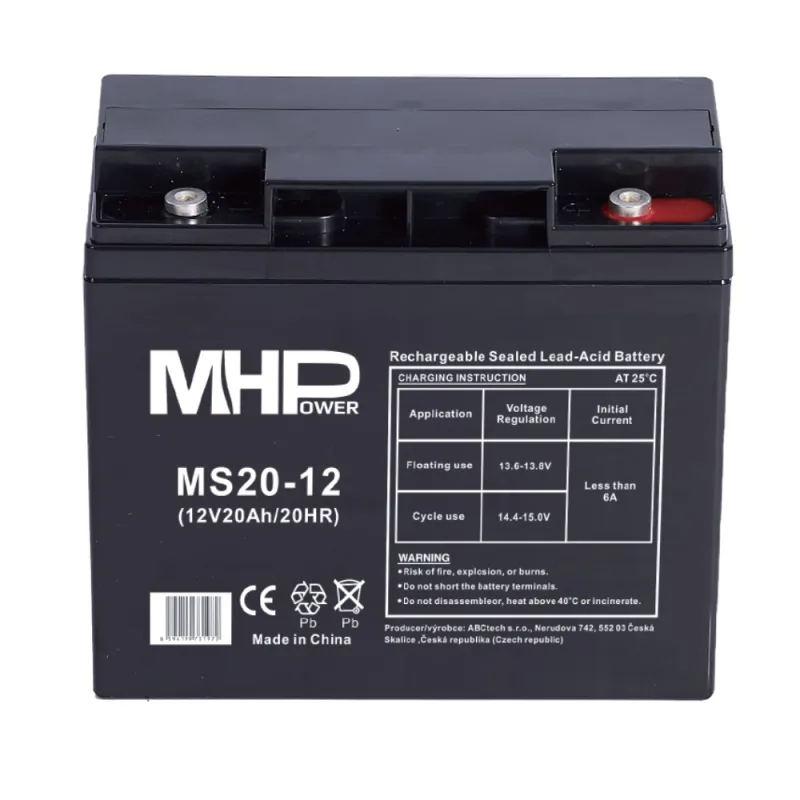 CARSPA MHPower MS20-12 olověný akumulátor AGM 12V/20Ah T5 MS20-12