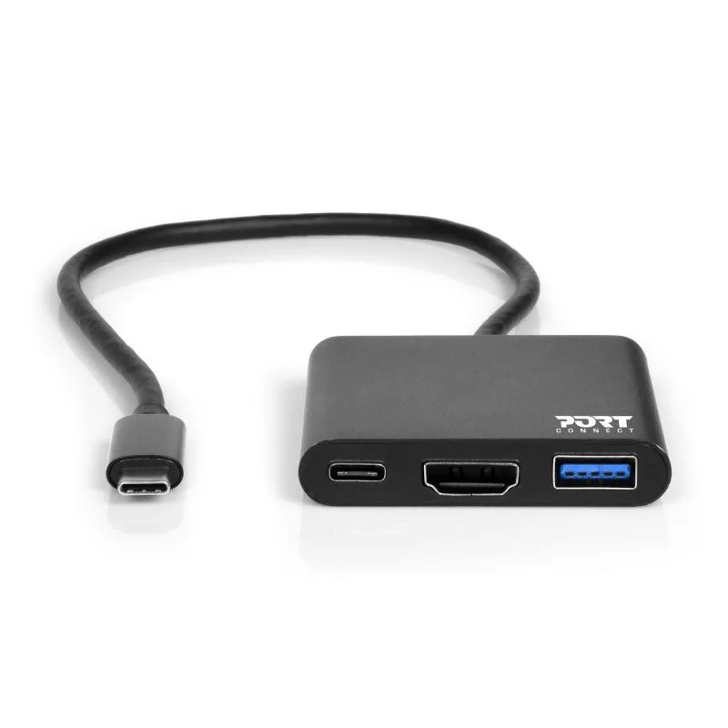 NONAME PORT CONNECT USB-C HUB, HDMI 1X 4K + USB-A + USB-C, černý 900140