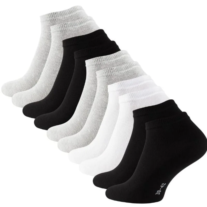 STARK SOUL® Základné Unisex Ponožky do tenisiek 10 párov biela čierna šedá 47 - 50