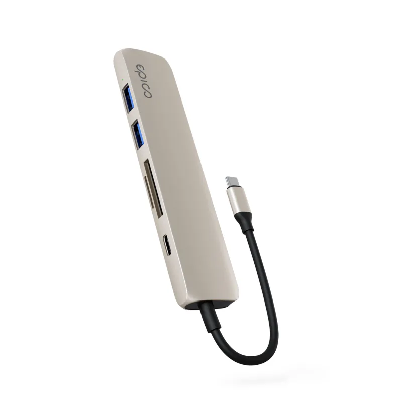 Epico 6v1 hliníkový USB-C 8K hub - bílá 9915112100094