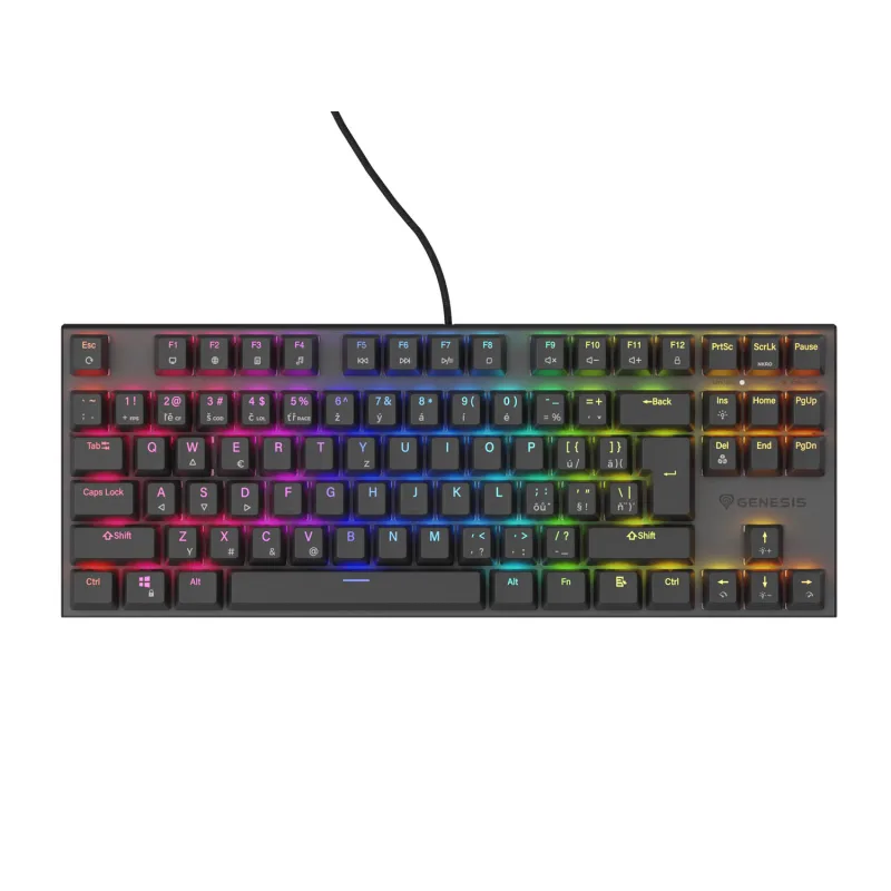 Genesis tichá herní klávesnice THOR 303/TKL/RGB/Outemu Peach/Drátová USB/CZ-SK layout/Černá NKG-1880