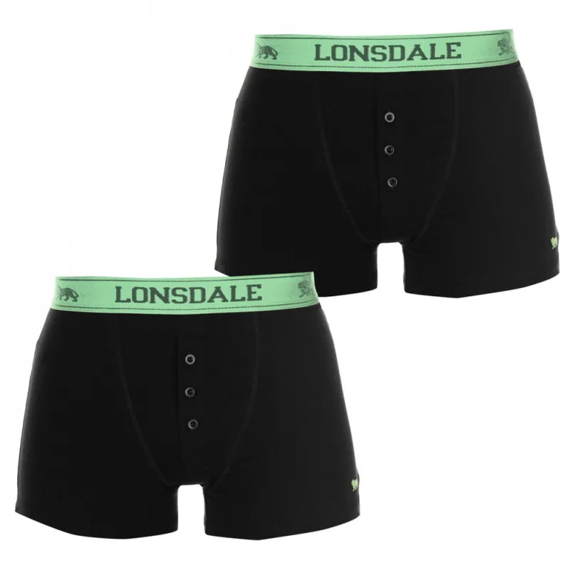 Lonsdale Prémiové Pánske Boxerky Balenie 2ks Čierne Zelené S