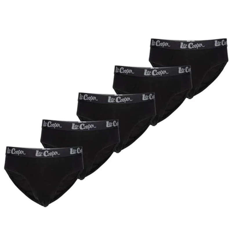 Lee Cooper Pánske Slipy 5 Pack Čierne S