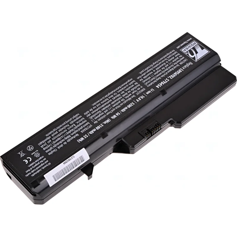 Baterie T6 Power pro Lenovo IdeaPad G460, G465, G470, G475, G560, G565, G570, 5200mAh, 58Wh, 6cell NBIB0088