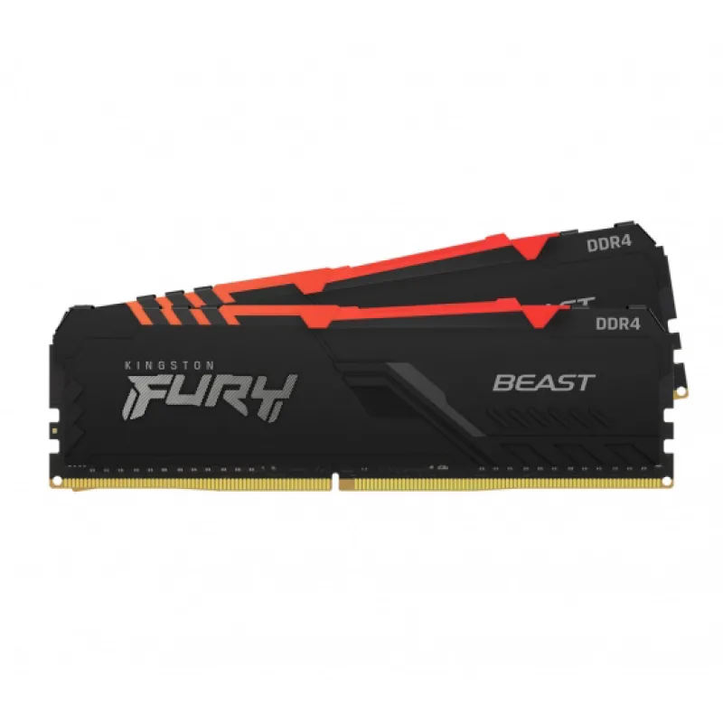 Kingston FURY Beast/DDR4/32GB/3200MHz/CL16/2x16GB/RGB/Black KF432C16BB12AK2/32