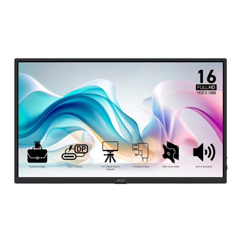 MSI Pro/MP165 E6/15,6"/IPS/FHD/60Hz/4ms/Černá/3R PRO MP165 E6