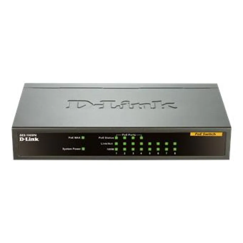 D-Link DES-1008PA 8x10/100 Desktop Switch, 4xPoE DES-1008PA