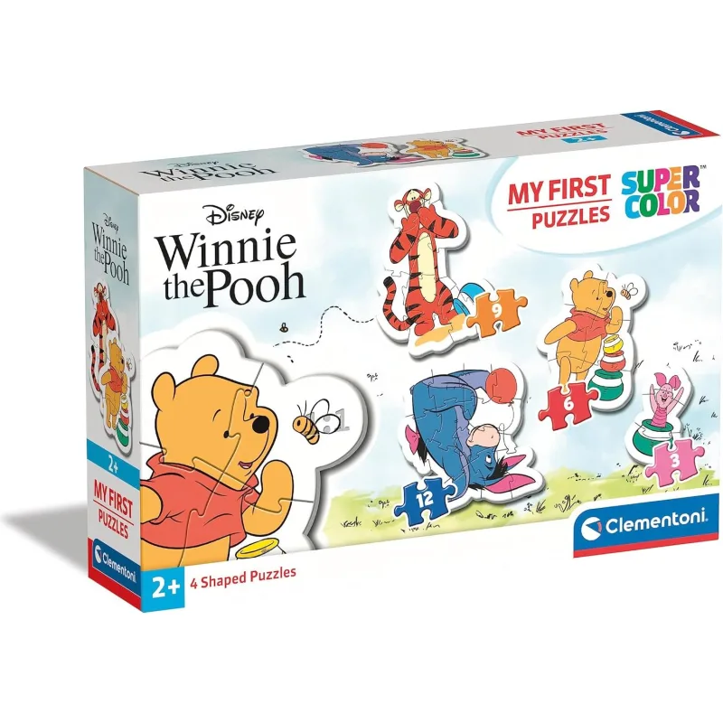 Moje prvé puzzle Clementoni sada 4v1 Medvedík Pú 3,6,9,12 dielikov