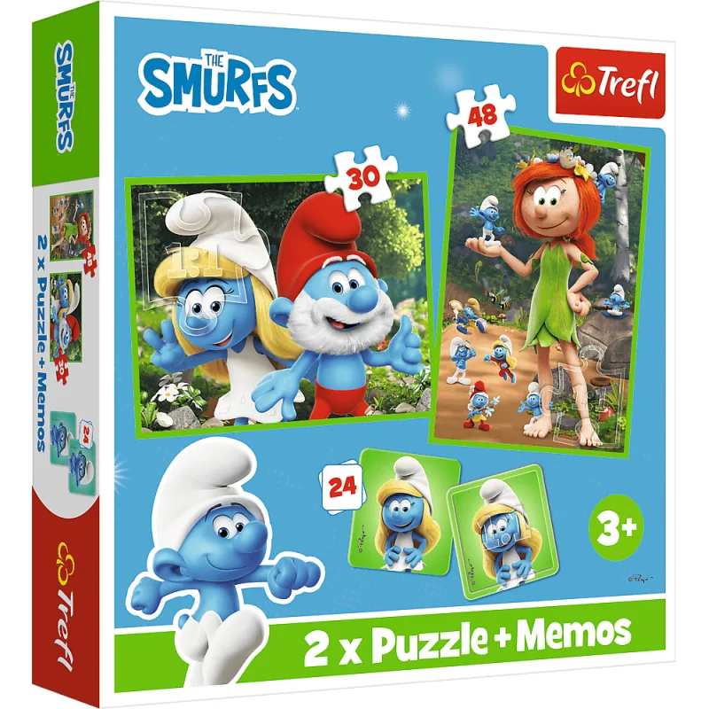 Dětské puzzle 2v1 a pexeso Trefl Šmoulové se baví