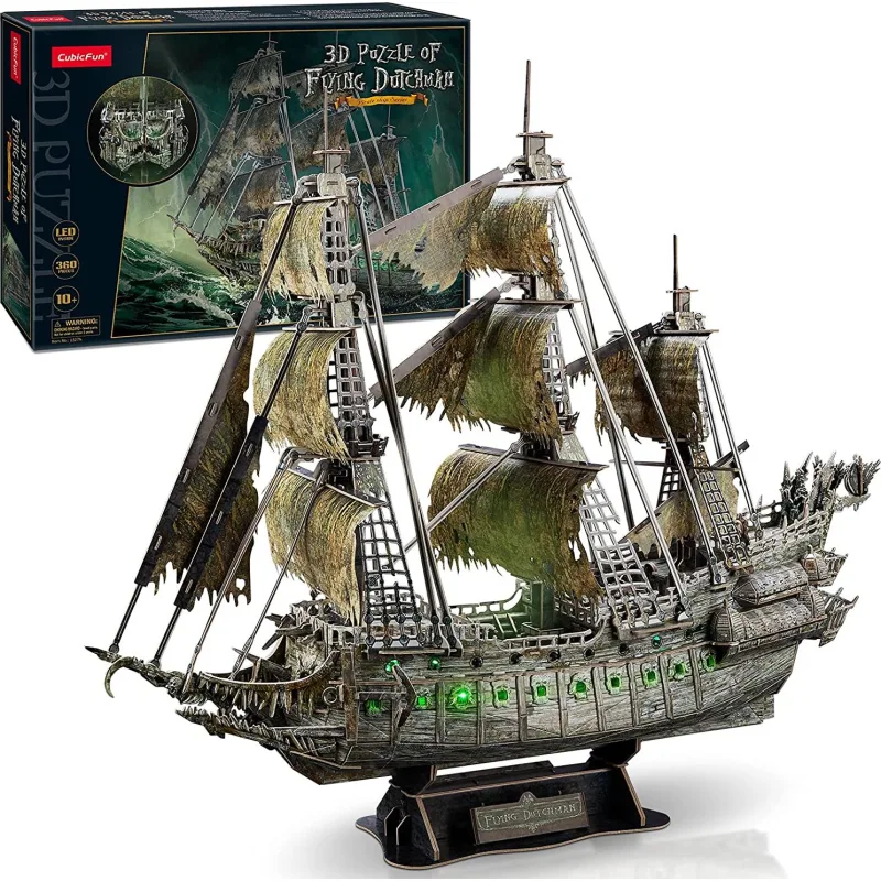 CubicFun Svietiace 3D puzzle Plachetnica Bludný Holanďan 360 dielikov