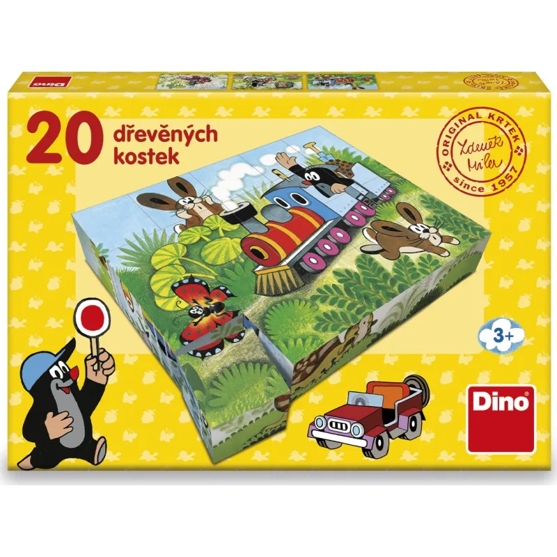 Dino Obrázkové kocky Krtko a doprava, 20 kociek