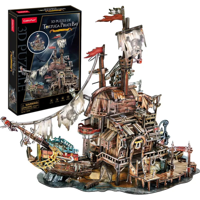 CubicFun 3D Puzzle Pirátsky prístav Tortuga 218 dielikov