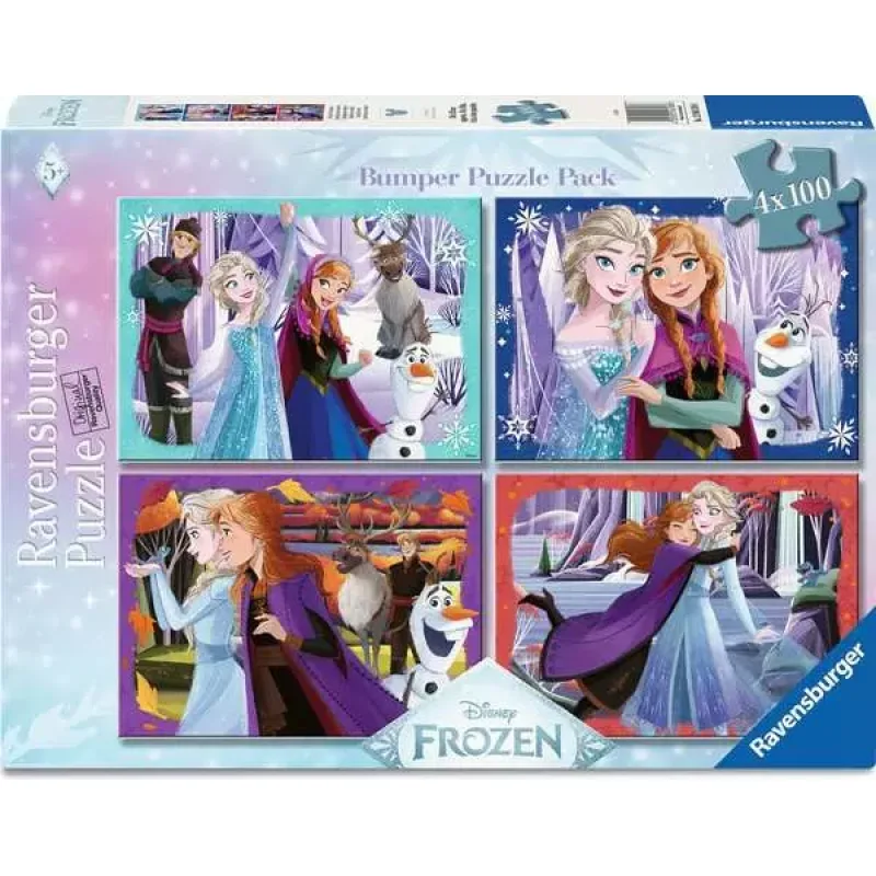 Puzzle sada Ravensburger 4x100 dielikov Ľadové kráľovstvo