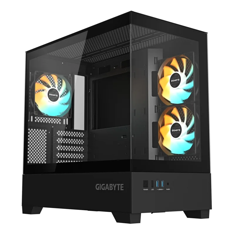 GIGABYTE C201 PANORAMIC/Midi Tower/Transpar./Černá GB-C201P