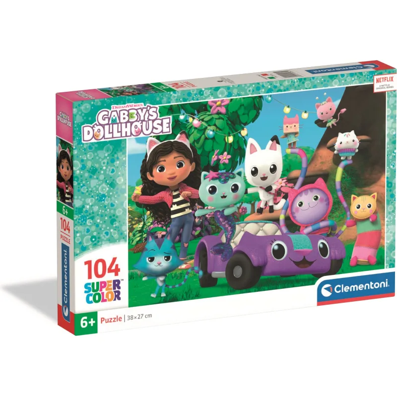 Puzzle pre deti Clementoni 104 dielikov Gábinin kúzelný domček