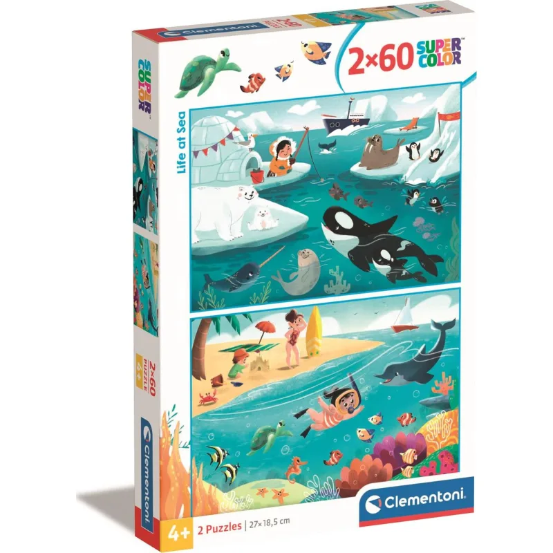 Clementoni Puzzle Život pri mori 2x60 dielikov