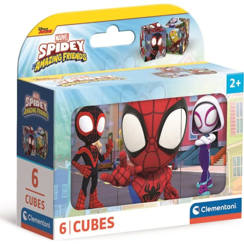 Clementoni Obrázkové kocky Spidey a jeho úžasní priatelia, 6 kociek