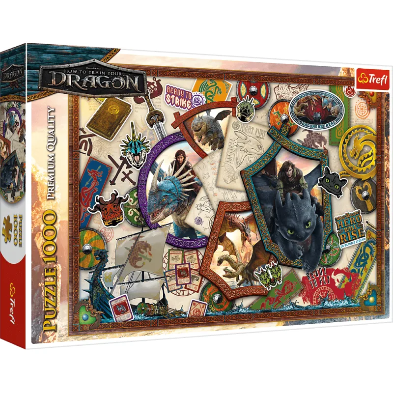 Puzzle Trefl 1000 dielikov Ako vycvičiť draka: Hrdinovia