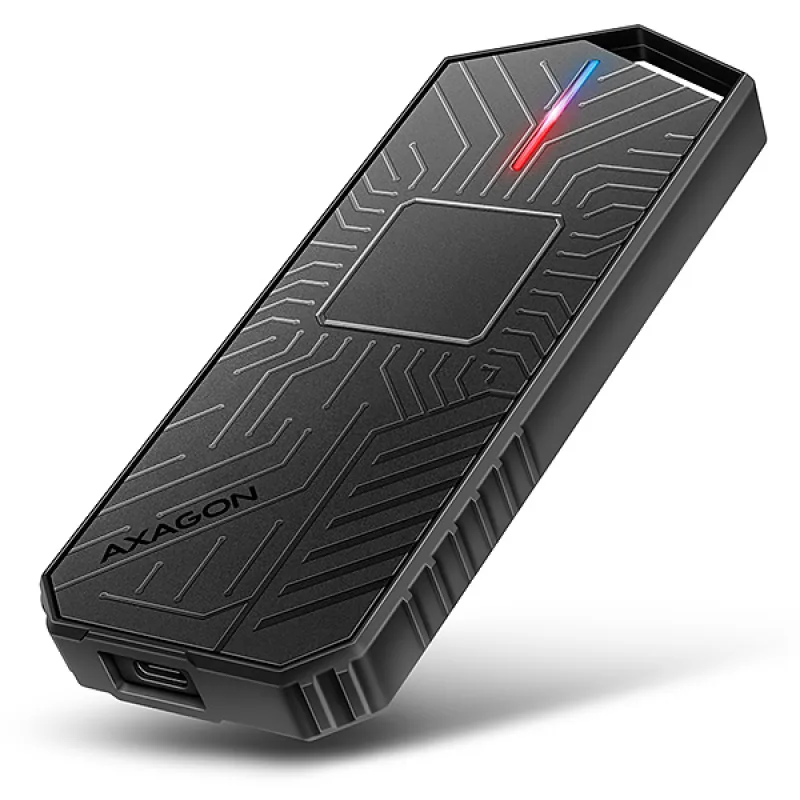 AXAGON EEM2-GAM, USB-C 10Gbps - NVMe & SATA SSD GAME M.2 box, bezšroubkový EEM2-GAM