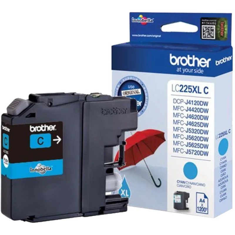 BROTHER LC-225XLC (inkoust cyan, 1200 str.) LC225XLC