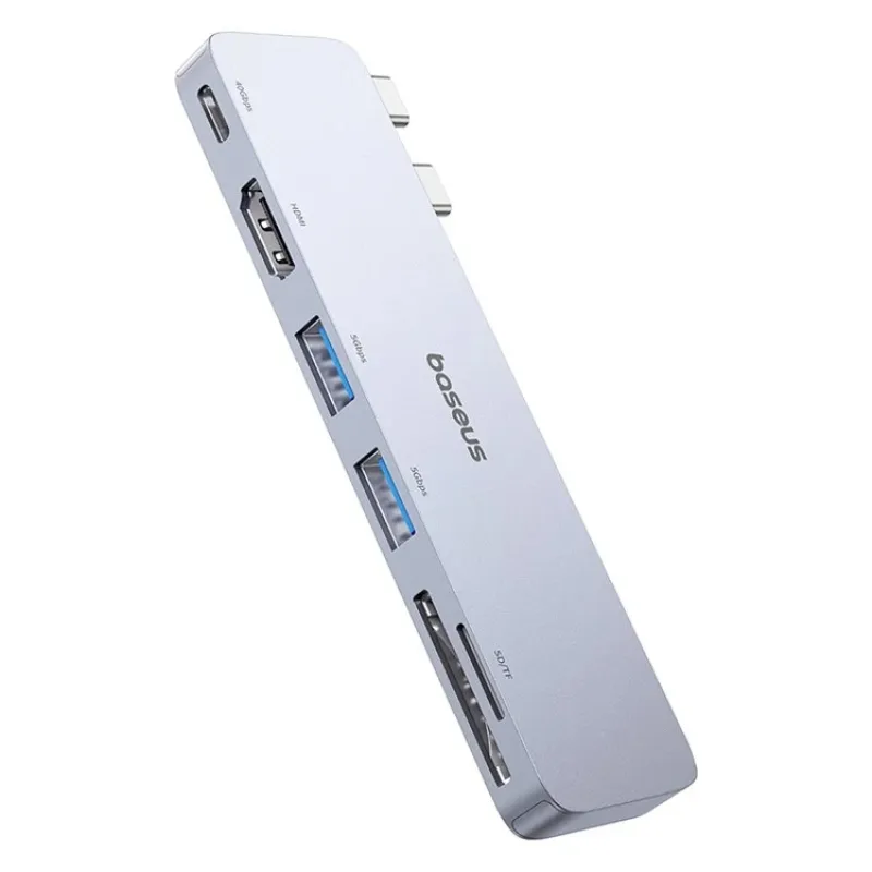 NONAME Baseus Dokovací stanice Ultra Joy 6v1 (USB-C PD, 2xUSB 3.0, HDMI, SD/TF) šedá 6932172657697