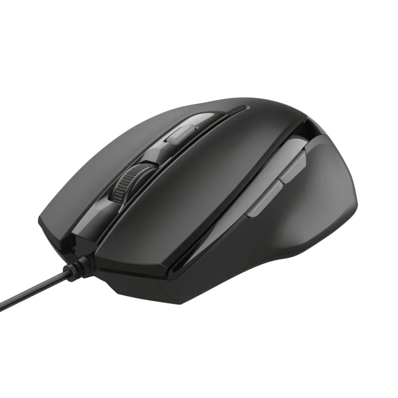 TRUST VOCA/Kancelářská/Optická/Pro praváky/2 400 DPI/Drátová USB/Černá 23650