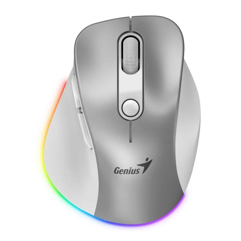 Genius Ergo 9000S Pro/Ergonomická/Optická/Pro praváky/2 400 DPI/USB+BT/Stříbrná 31030039402