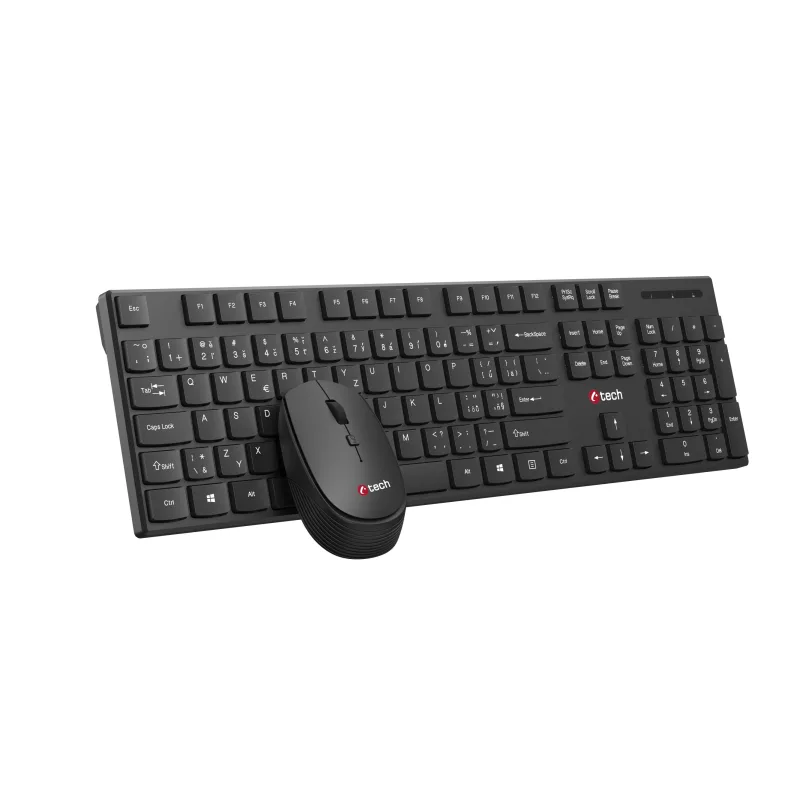 Klávesnice C-TECH WLKMC-03, bezdrátový combo set s myší, černý, USB, CZ/SK WLKMC-03