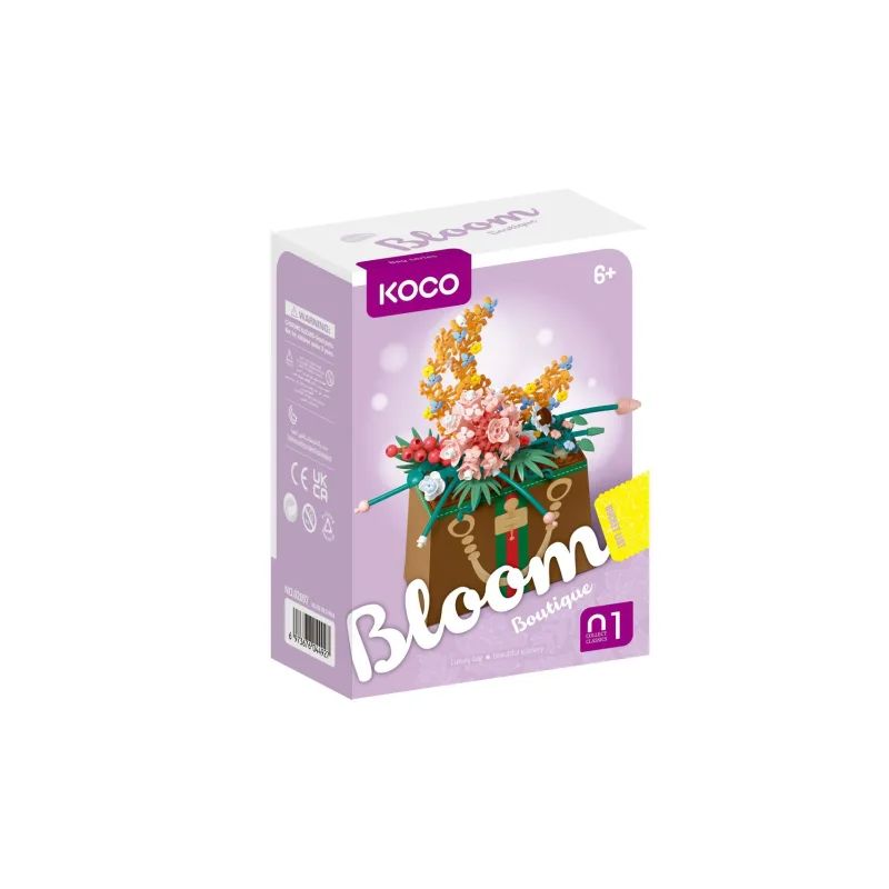KOCO Stavebnica mini KOCO Kvetina v kabelke plast 245ks v krabičke 11x15x6cm