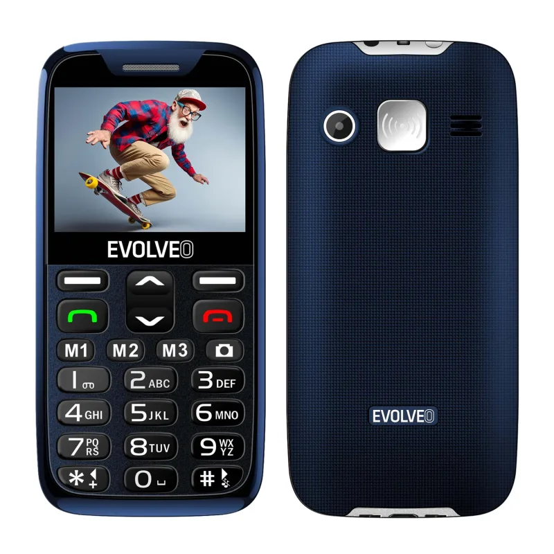 EVOLVEO EasyPhone XR, mobilní telefon pro seniory s nabíjecím stojánkem, modrá EP-601-XR-BL