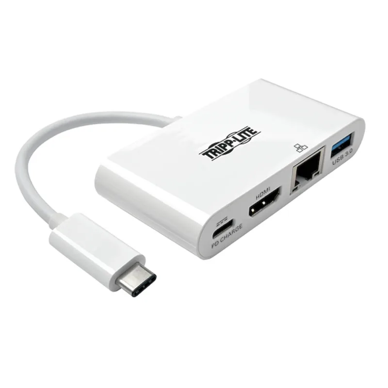 EATON Mini dokovací stanice USB-C / HDMI, USB 3.0, GbE, 60W nabíjení, HDCP, bílá U444-06N-HGU-C